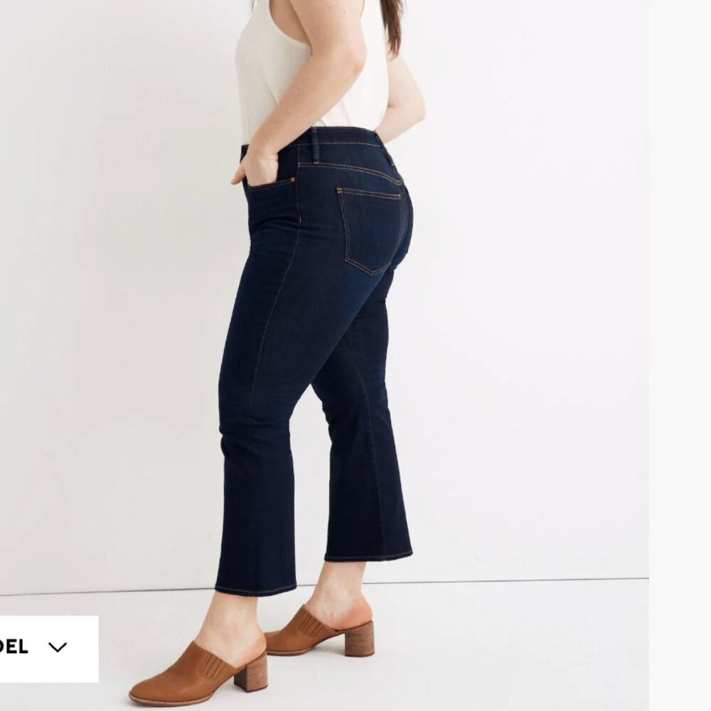 Madewell Dark Indigo Cropped Flare Jeans